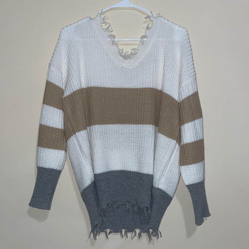 Fringe V-Neck Sweater